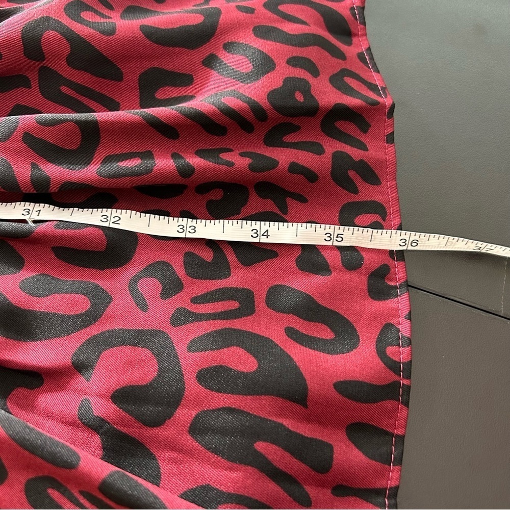 Rebecca Minkoff Dress Ollie Animal Print Fully Lined Burgundy Black Size XL - Picture 7 of 7